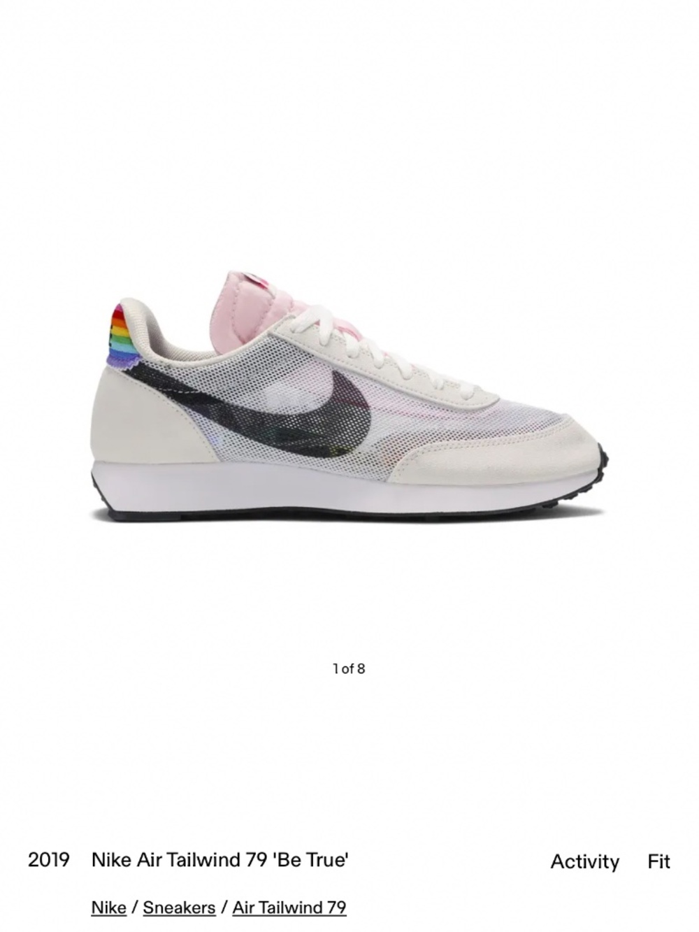 Nike Air Tailwind 79 'Be True' Pride sneaker size 9.5
